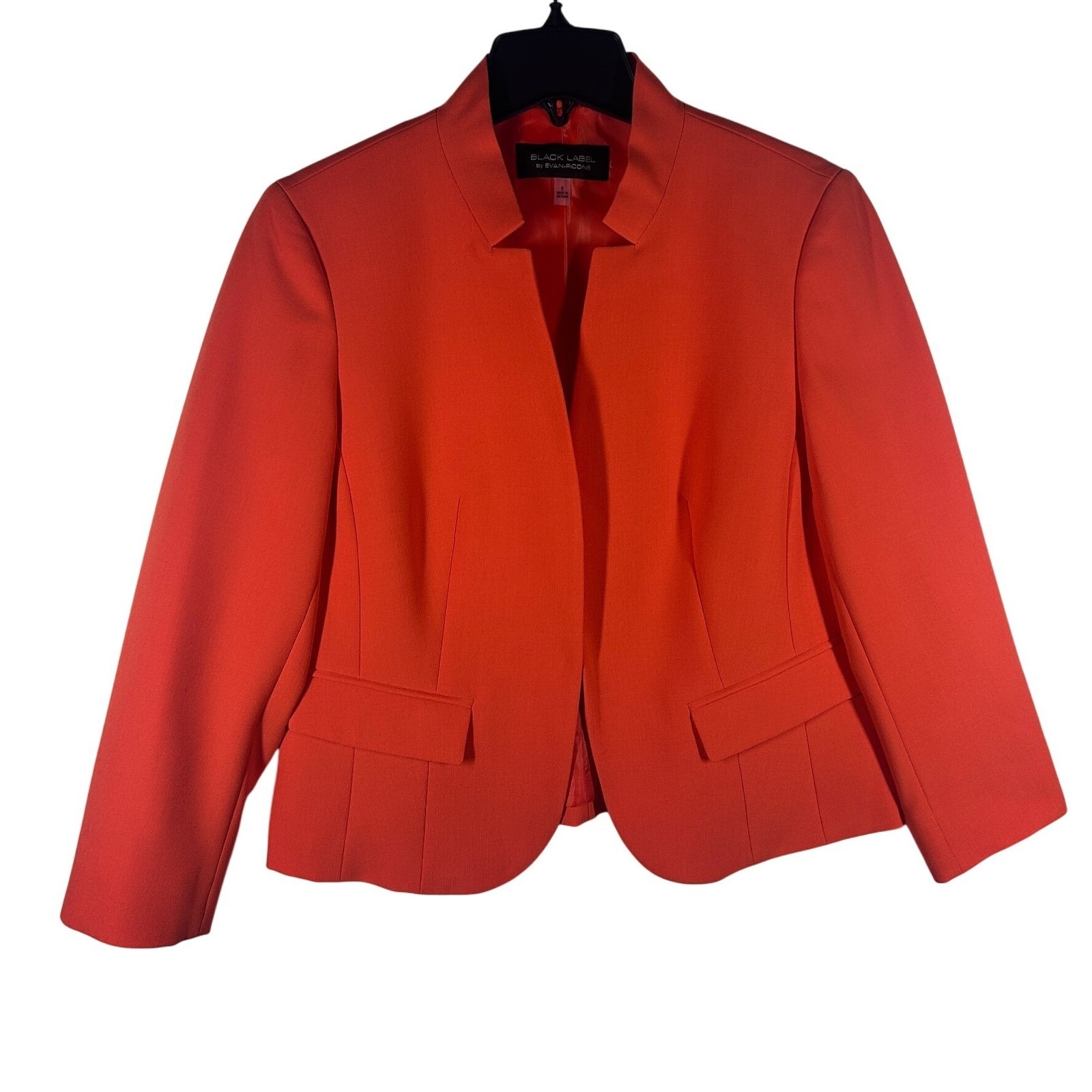 Black Label By Evan Picone Orange Blazer Size 6 Career Business Interview New
